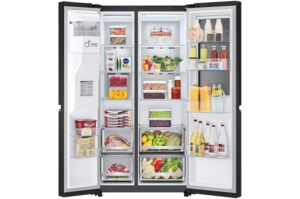 Instaview Side-By-Side Refrigerator GC-X257SQZW 22.4 Cubic Feet With Wi-Fi 4 instaview side-by-side refrigerator gc-x257sqzw